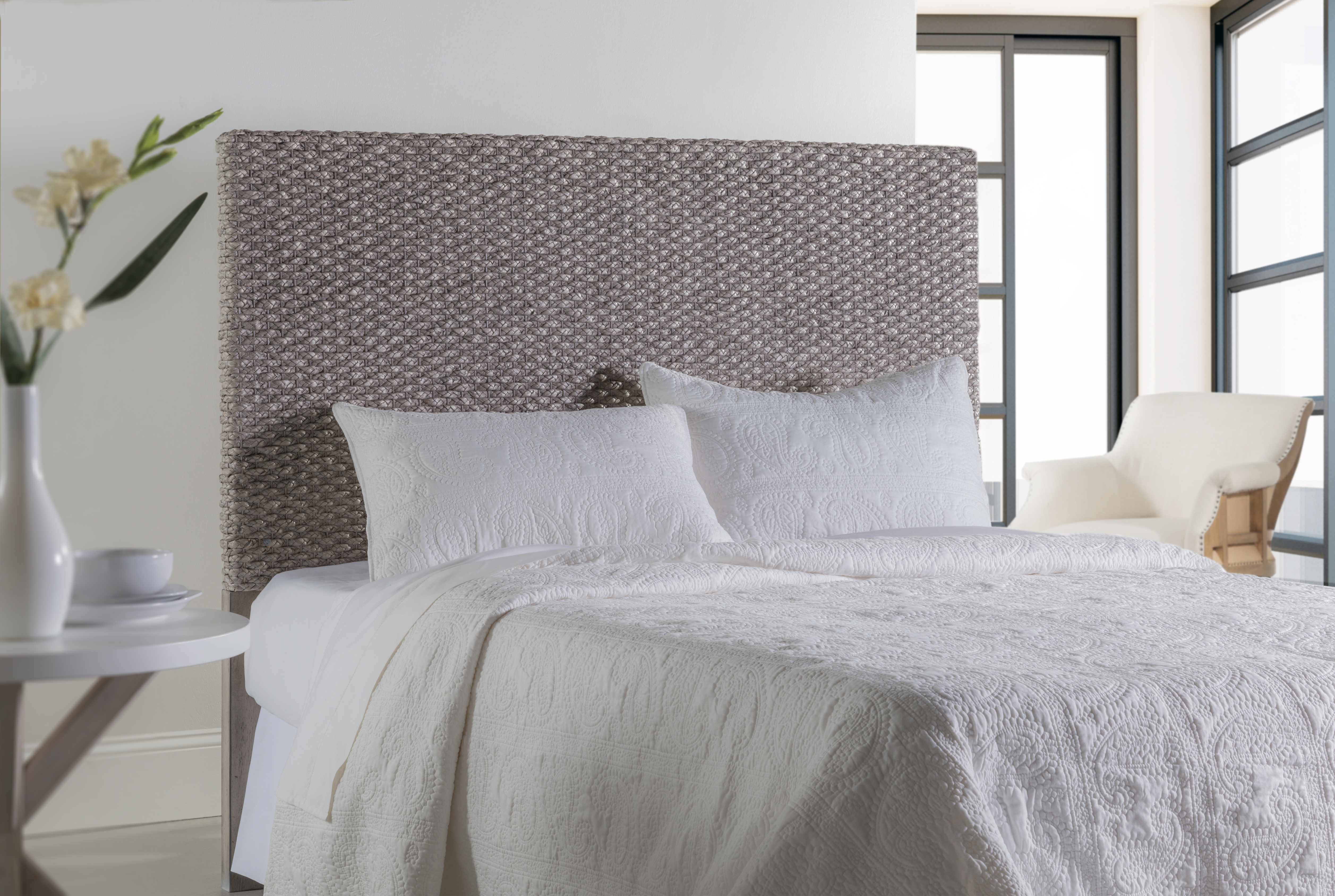 Grey Braided Headboard Palmetto Home